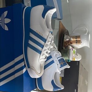 Adidas Samoa White and Blue Sneakers